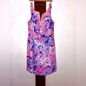 Lilly Pulitzer Size 4, Multi Color, beaded/Embroidered Neckline, Nw/oT